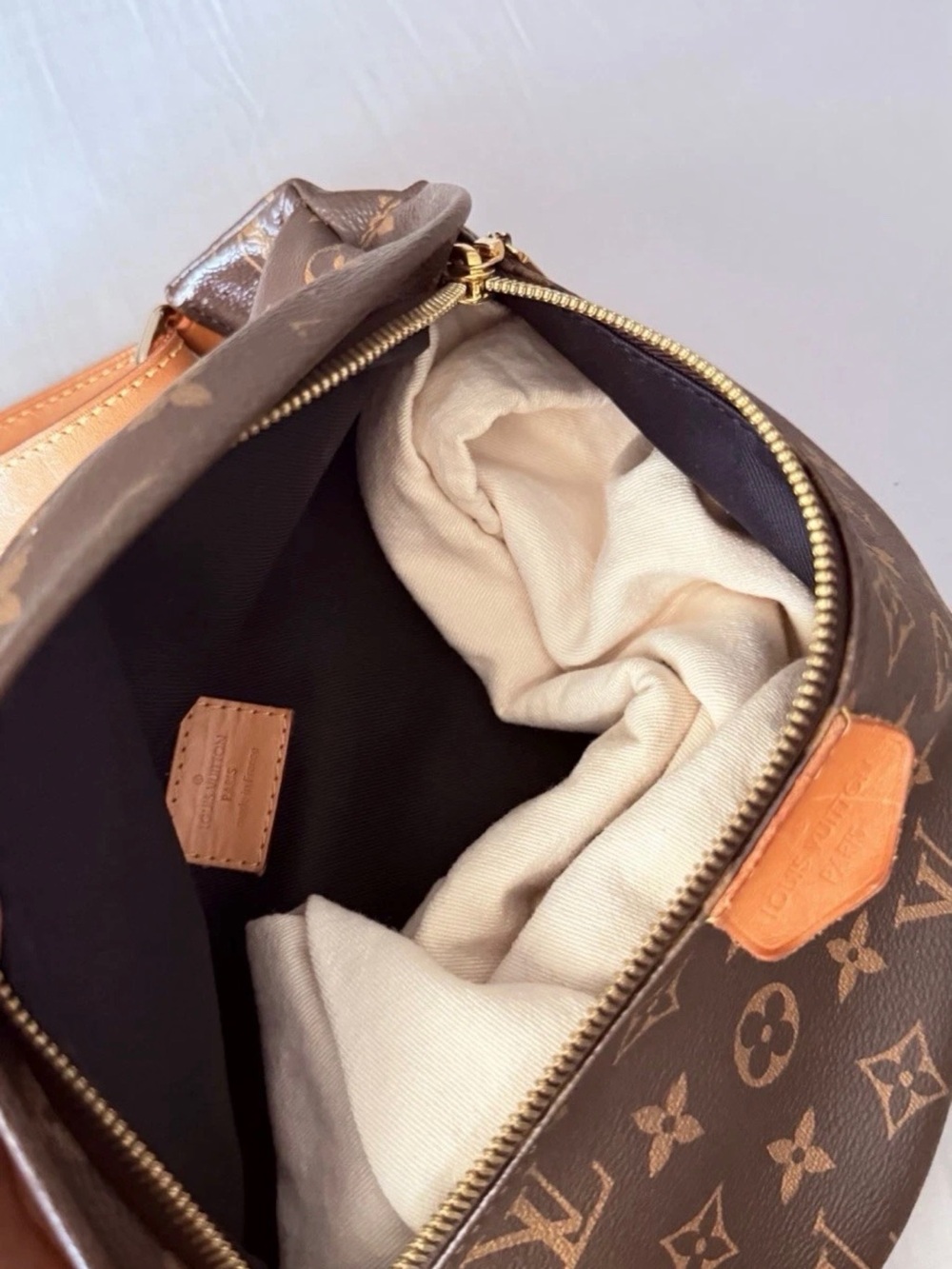 Louis Vuitton Brown Monogram Canvas Crossbody Belt Bag with Tan Trim - Picture 6 of 6